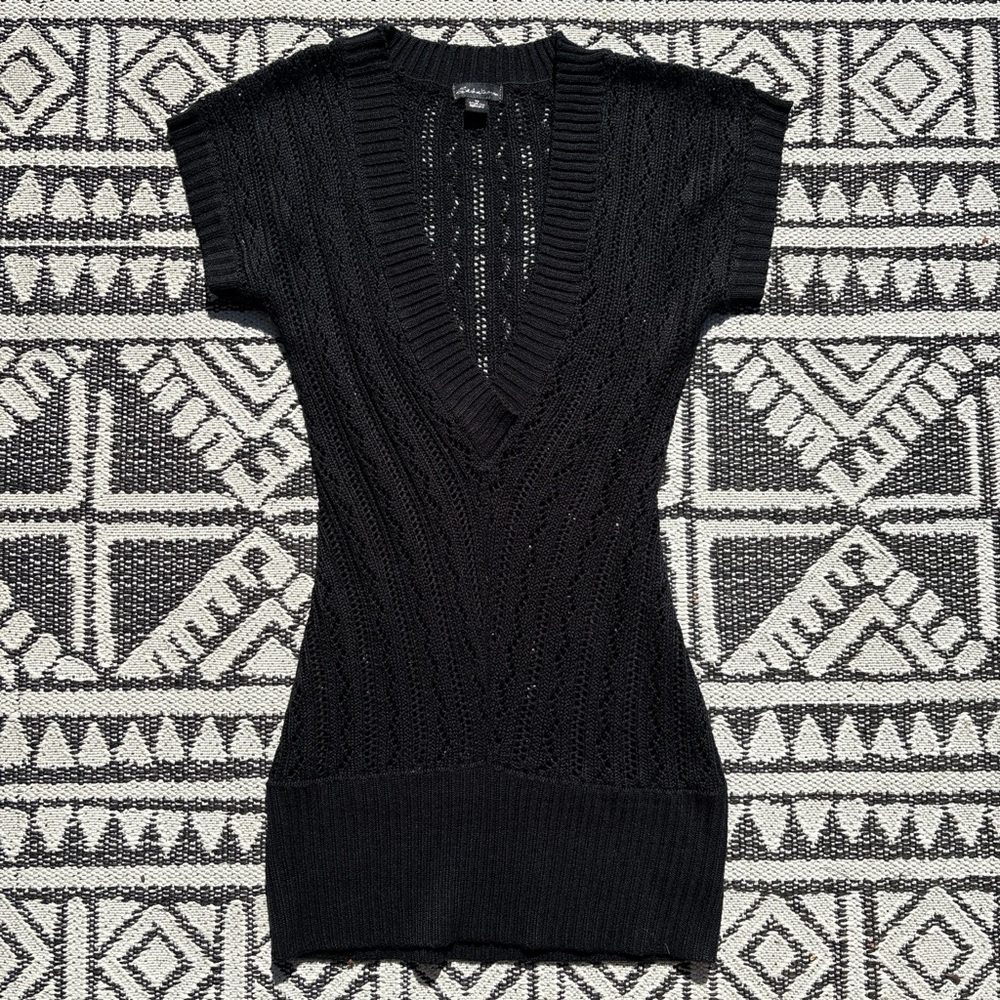 y2k Knit V-Neck Sweater Dress